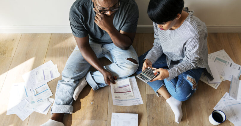 Couple managing the debt